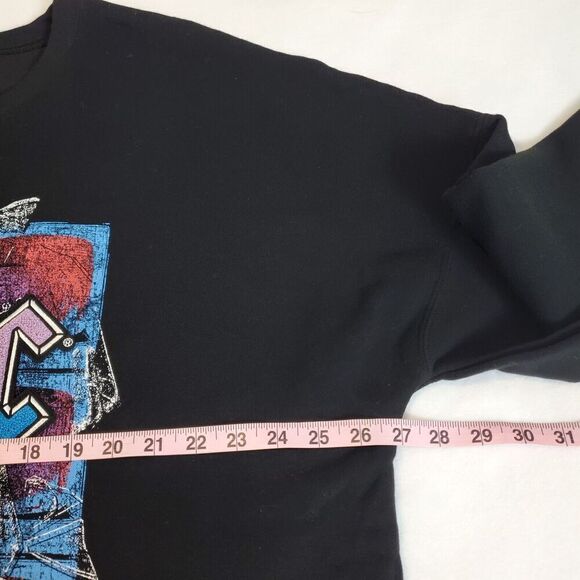 AC/DC Letterman Patch Black Sweatshirt Women's Size 2XL Blow Up Your Video NEW - Picture 6 of 7